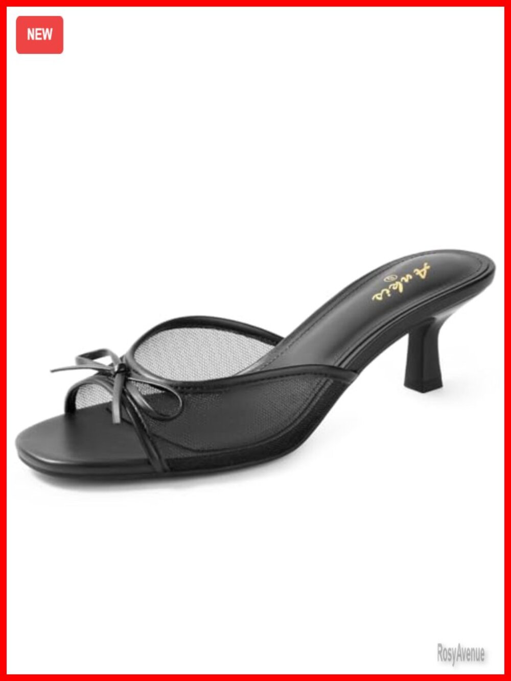 Kitten Heel Mules Square Open Toe Bow Backless Slip On Dress Sandals Nubuck